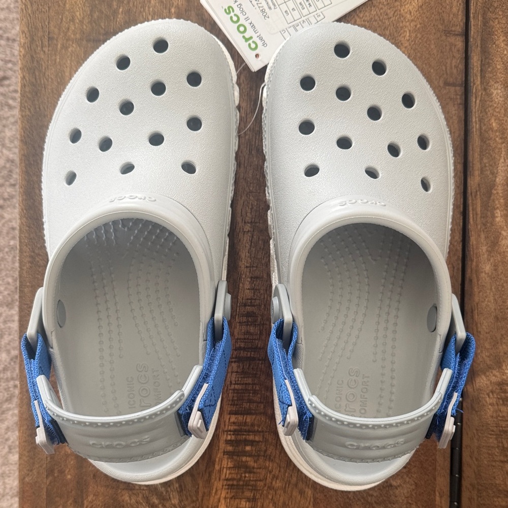CROCS Kids' Light Gray and Blue Sandals